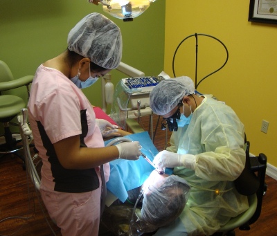 Performing Laser Gum Therapy